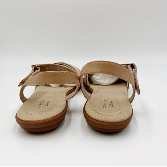 Clarks Size 9.5 Ada Mist Tan Beige Blush Pink Praline Leather Sandals Shoes - Picture 8 of 14